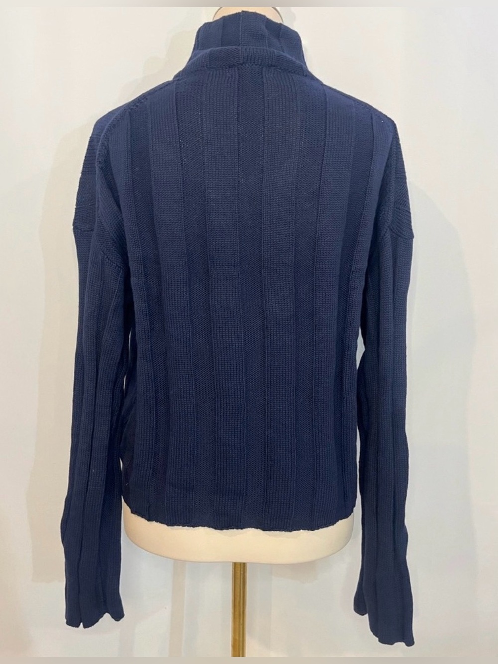 J.Crew knit Ribbed cotton mockneck sweater in navy - Picture 9 of 11